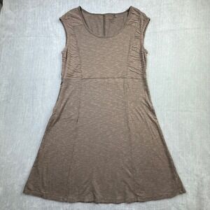 Toad&Co Brown Organic Cotton Tencel Knit Sleeveless A-Line Dress Womens Medium